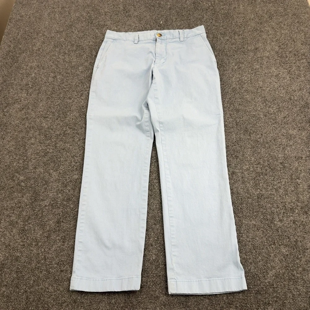 Vineyard Vines Breaker Pant Mens 30x30 Light Blue Cotton Spandex Chino Preppy